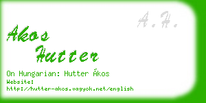 akos hutter business card
